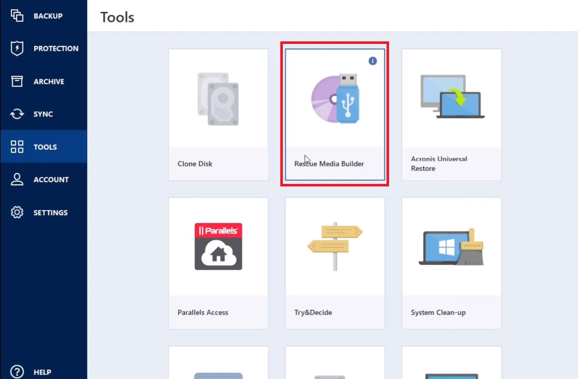 create bootable usb drive acronis true image