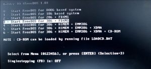 DOS interface (bootable usb)