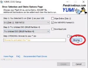 Choose a ISO media file in YUMI