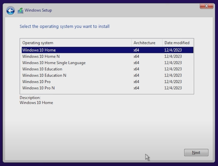 Starting Windows Setup Process