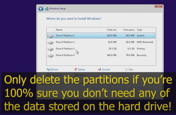 Clearing Existing Partitions