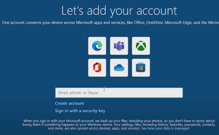 Adding Or Avoiding Microsoft Account