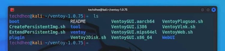 Use the ls command again to see the files into Ventoy directory