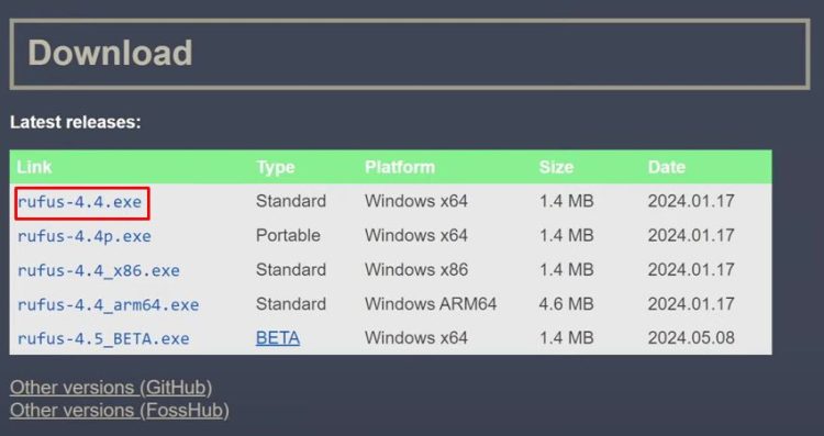 Downloading and Installing Rufus