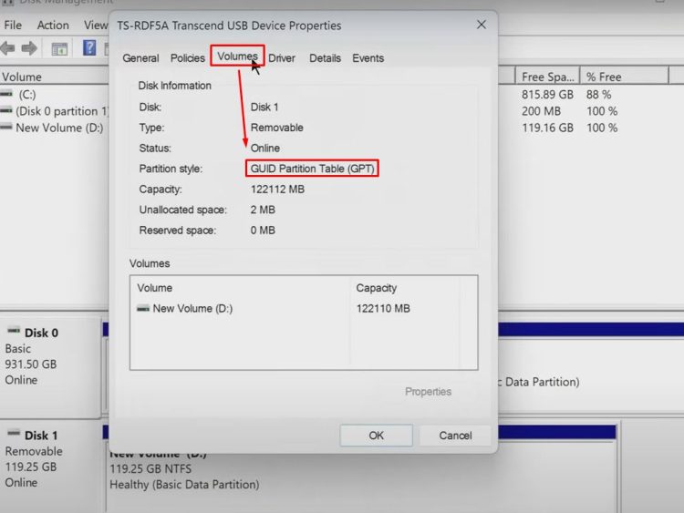 you will see the partition scheme of your micro SD card