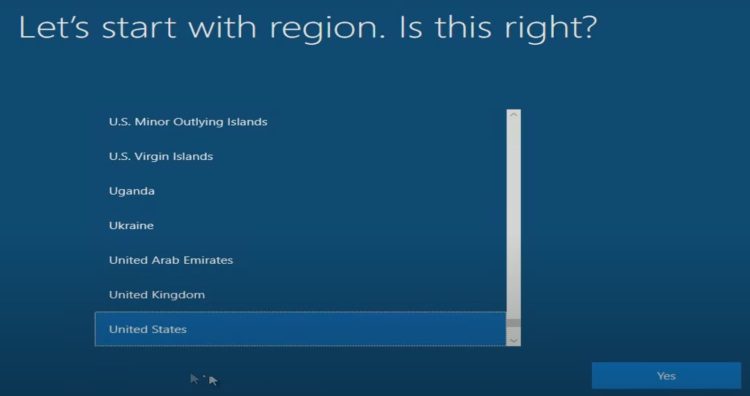 Select your region