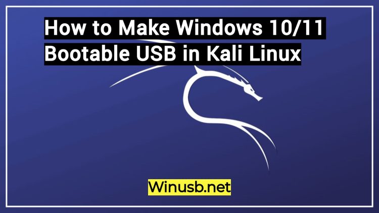 How to Make Windows 10/11 Bootable USB in Kali Linux