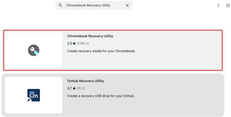 Chromebook Recovery Utility