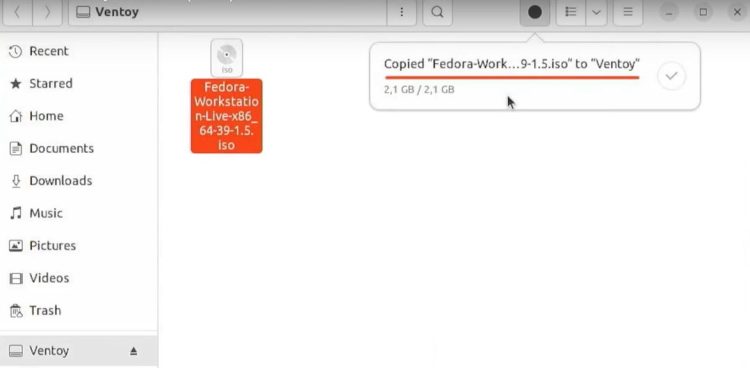 Coping Ventoy File in Ubuntu