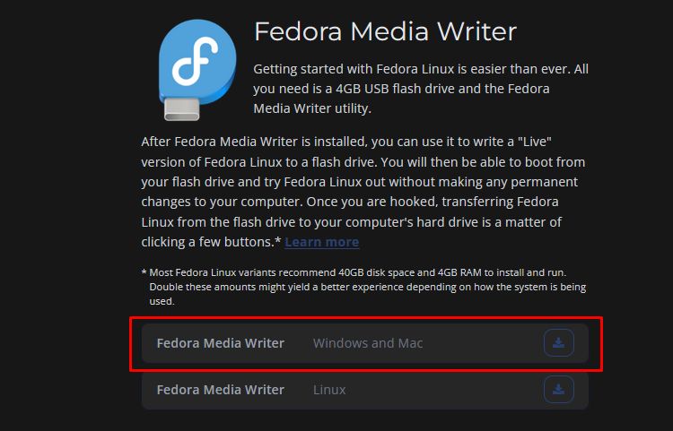 Fedora website