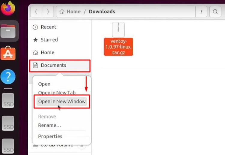 Open in New Window Ubuntu